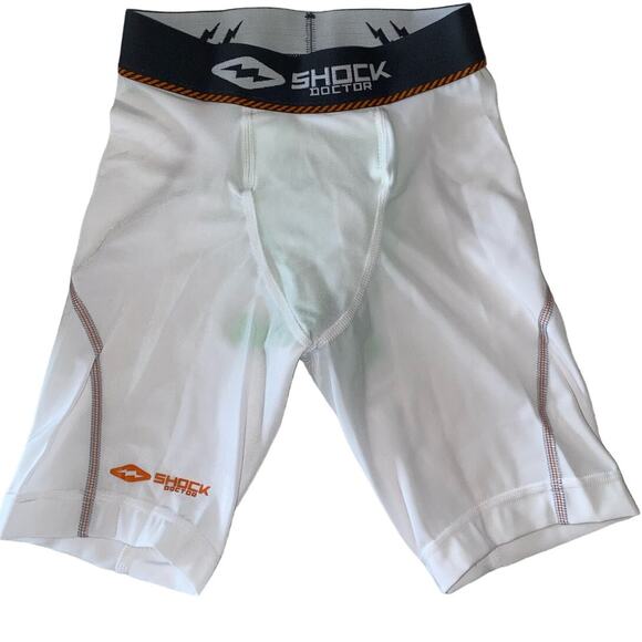 New Shock Doctor 221 Compression Shorts Size Boys Small White - Picture 1 of 6
